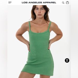 Los Angeles Apparel HEAVY RIB SPAGHETTI MINI DRESS